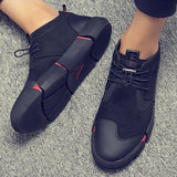 NAUSK 2020 NEW All Black Men's Leather Sneakers
